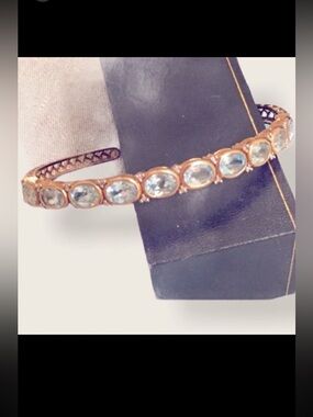 🟦 1/2 Off 
Blue Topaz Bracelet sterling silver gold plate NWOT